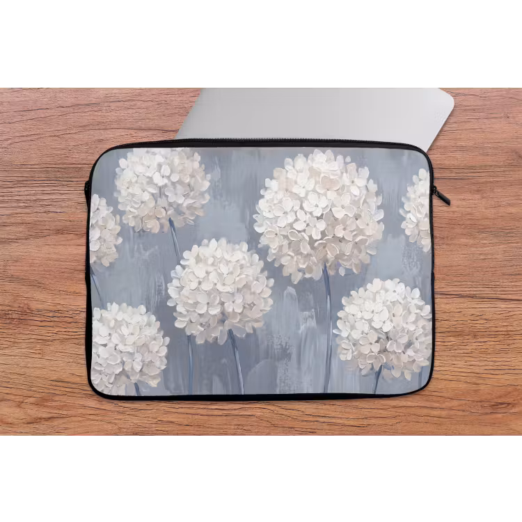 Bloemen - Illustratie - Blauw laptophoes neopreen klein -tafel