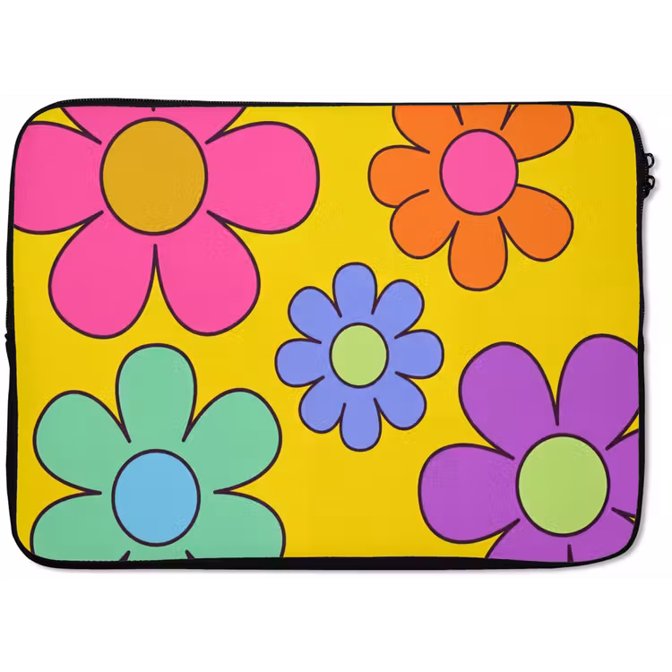 Bloemen - Illustratie - Kleurrijk laptophoes neopreen klein -zkaufland3dotto