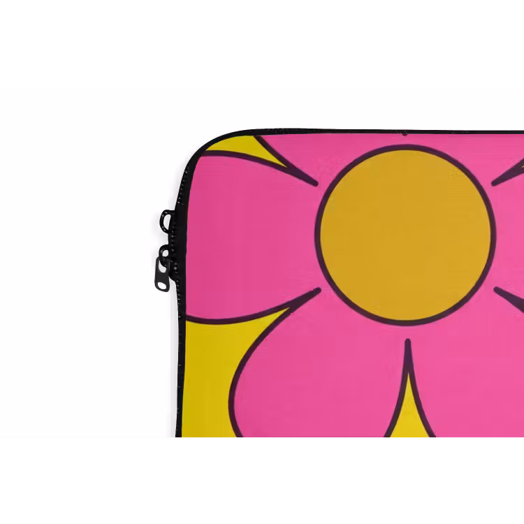 Bloemen - Illustratie - Kleurrijk laptophoes neopreen klein -detail