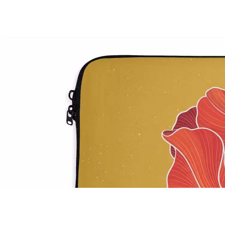 Laptop hülle - Blumen – Illustration – Rot - Bloemen - Illustratie - Rood laptophoes neopreen klein