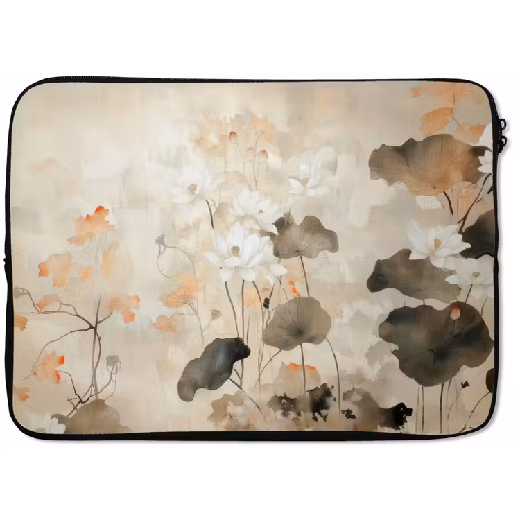 Bloemen - Japandi - Wabi sabi laptophoes neopreen klein -zkaufland3dotto