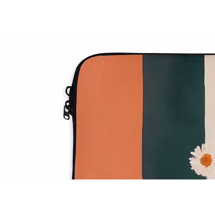 Bloemen - Koffie - Raam laptophoes neopreen klein -detail