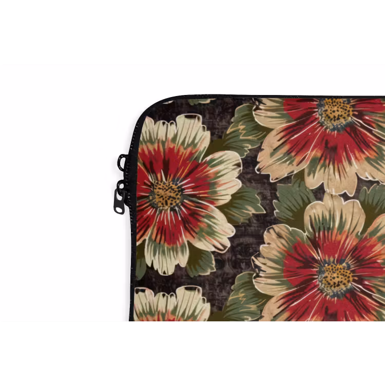 Bloemen - Klassiek - Patroon - Rood laptophoes neopreen klein 279 -detail