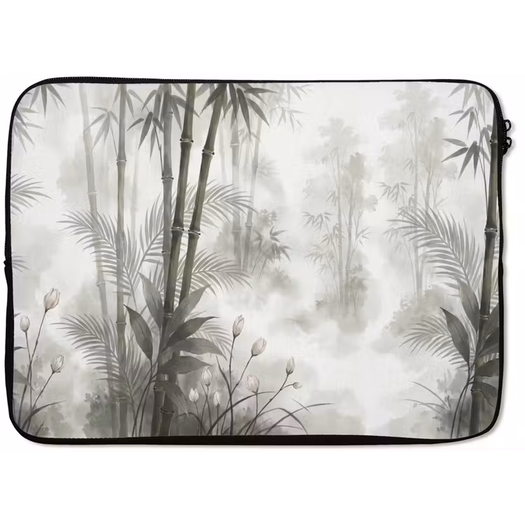 Bloemen - Knop - Tuin - Illustratie - Wit laptophoes neopreen klein -zkaufland3dotto