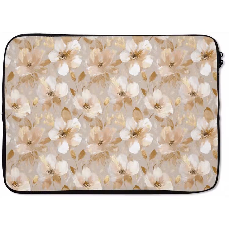 Bloemen - artistiek - Goud laptophoes neopreen klein 279 -zkaufland3dotto
