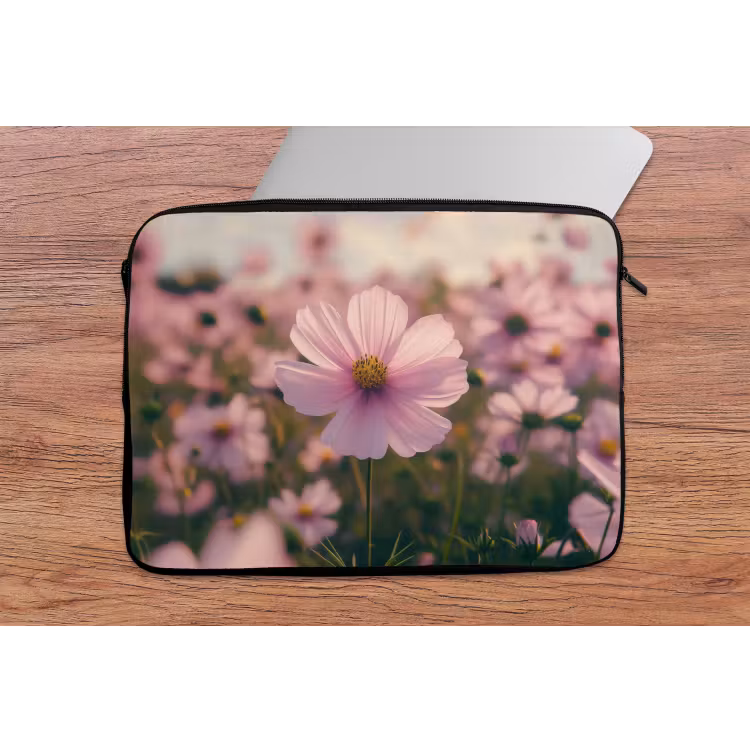 Bloemen - Paars - Wazig laptophoes neopreen klein -tafel