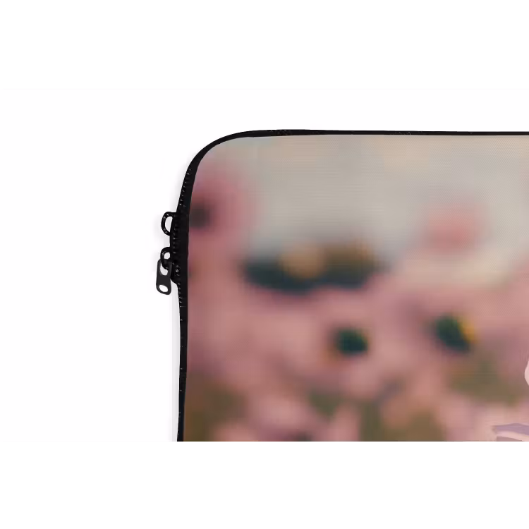 Bloemen - Paars - Wazig laptophoes neopreen klein -detail
