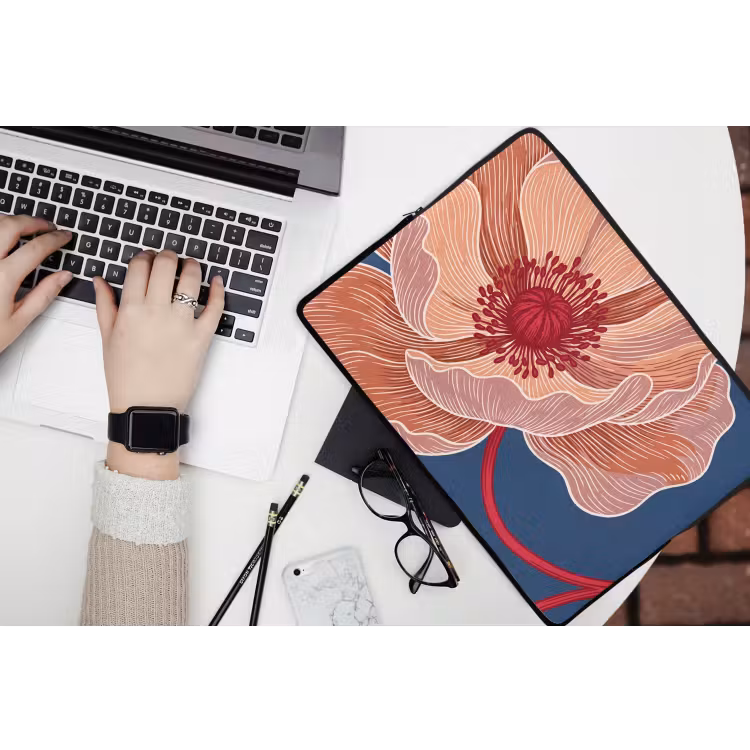 Laptop hülle - Blumen – Modern – Abstrakt - Bloemen - Modern - Abstract laptophoes neopreen klein