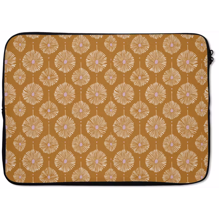 Bloemen - Modern - Oker laptophoes neopreen klein 279 -zkaufland3dotto