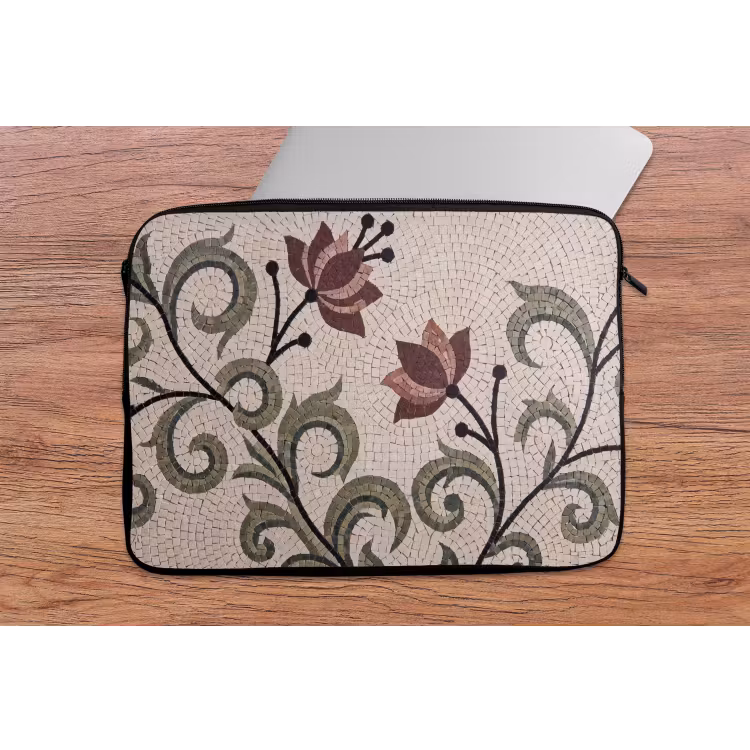 Bloemen - Mozaïek - Patroon - Abstract - Groen laptophoes neopreen klein -tafel