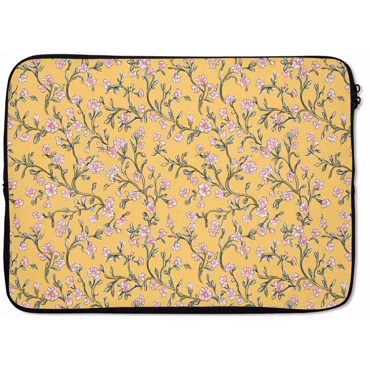 Bloemen - Motief - Geel laptophoes neopreen klein 279 -zkaufland3dotto