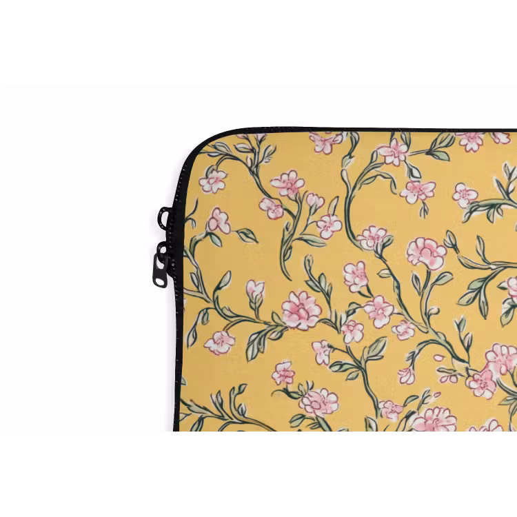 Bloemen - Motief - Geel laptophoes neopreen klein 279 -detail