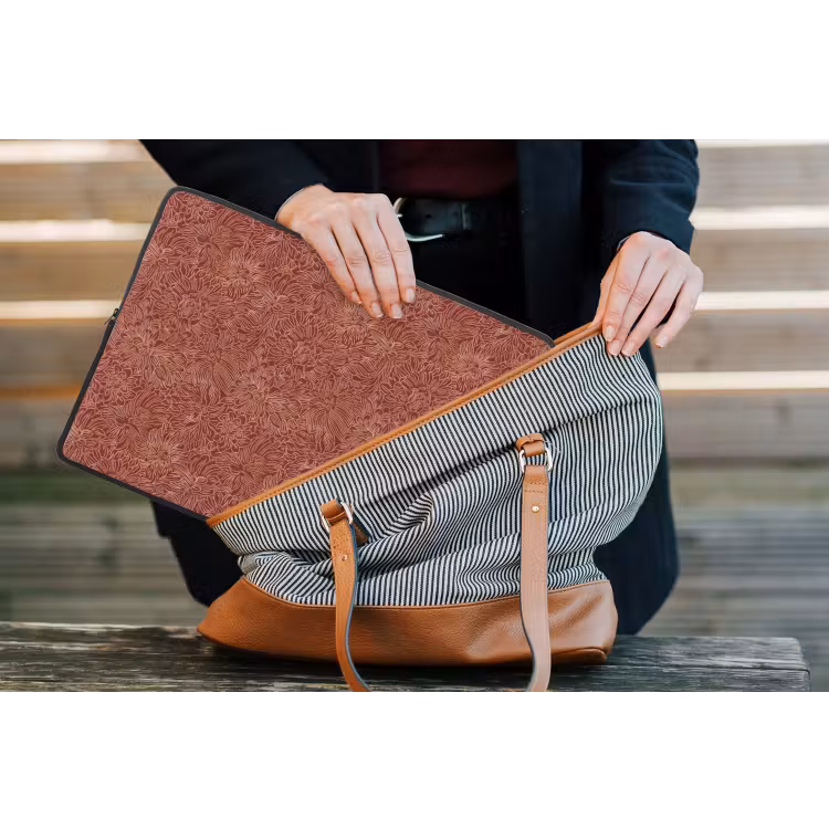Bloemen - Motief - Rood laptophoes neopreen klein 279 -tas