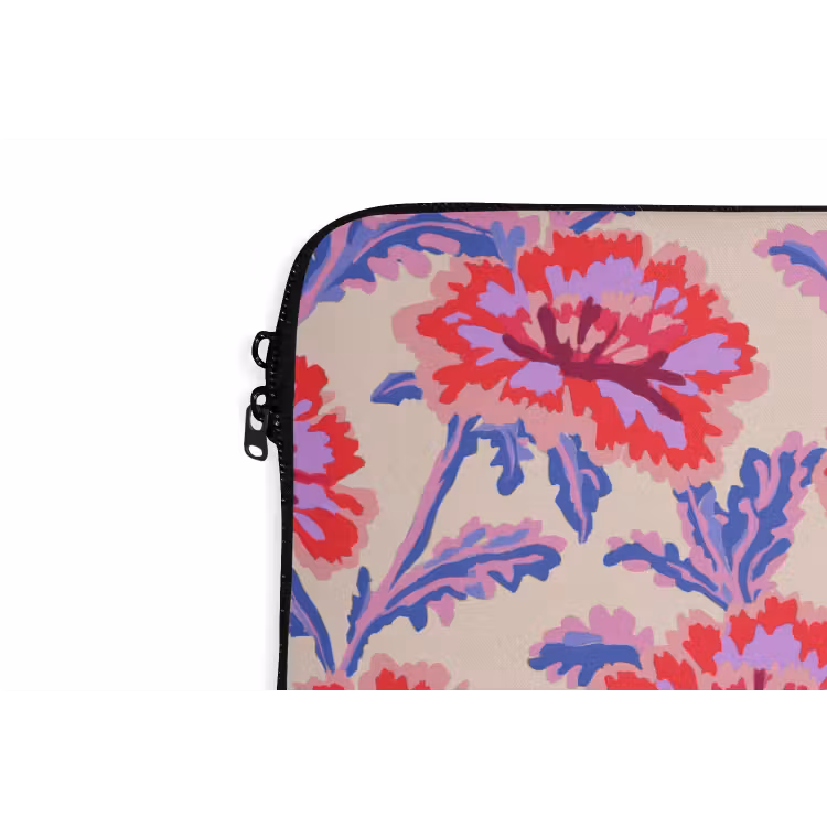 Bloemen - Patroon - Meerkleurig laptophoes neopreen klein 279 -detail