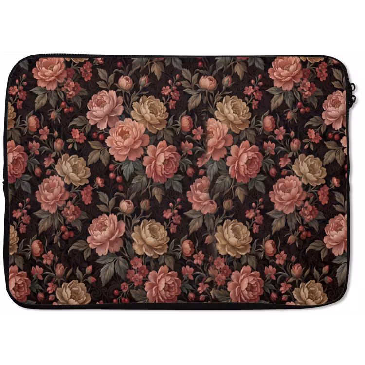 Bloemen - Patroon - Natuur - Vintage - Roze laptophoes neopreen klein -zkaufland3dotto