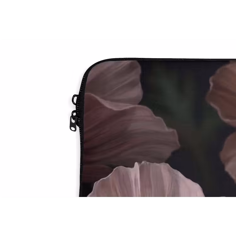 Bloemen - Natuur - Roze - Donker - Modern laptophoes neopreen klein -detail