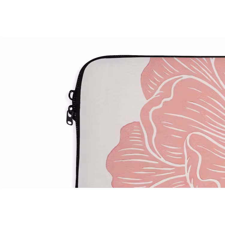 Laptop hülle - Blumen – Rosa – Illustration - Bloemen - Roze - Illustratie laptophoes neopreen klein