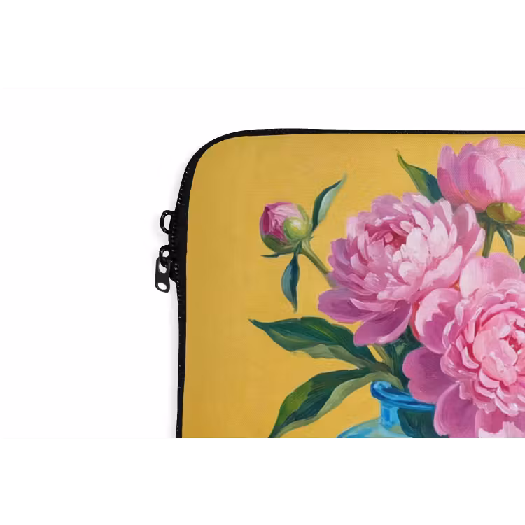 Laptop hülle - Blumen – Rosa – Modern - Bloemen - Roze - Modern laptophoes neopreen klein