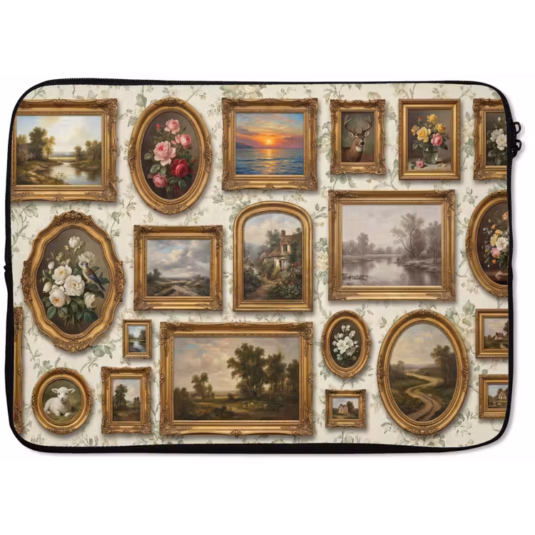 Bloemen - Roze - Stilleven - Klassiek laptophoes neopreen klein -zkaufland3dotto