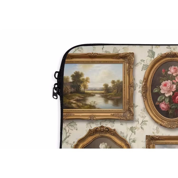 Bloemen - Roze - Stilleven - Klassiek laptophoes neopreen klein -detail