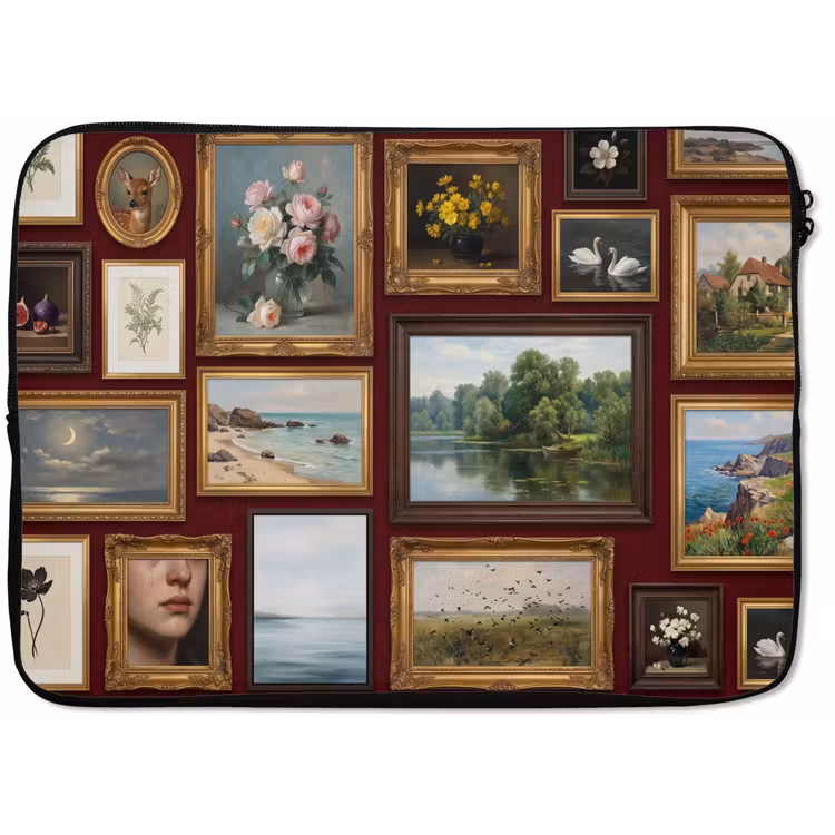 Bloemen - Vaas - Klassiek - Kunst - Rood laptophoes neopreen klein -zkaufland3dotto