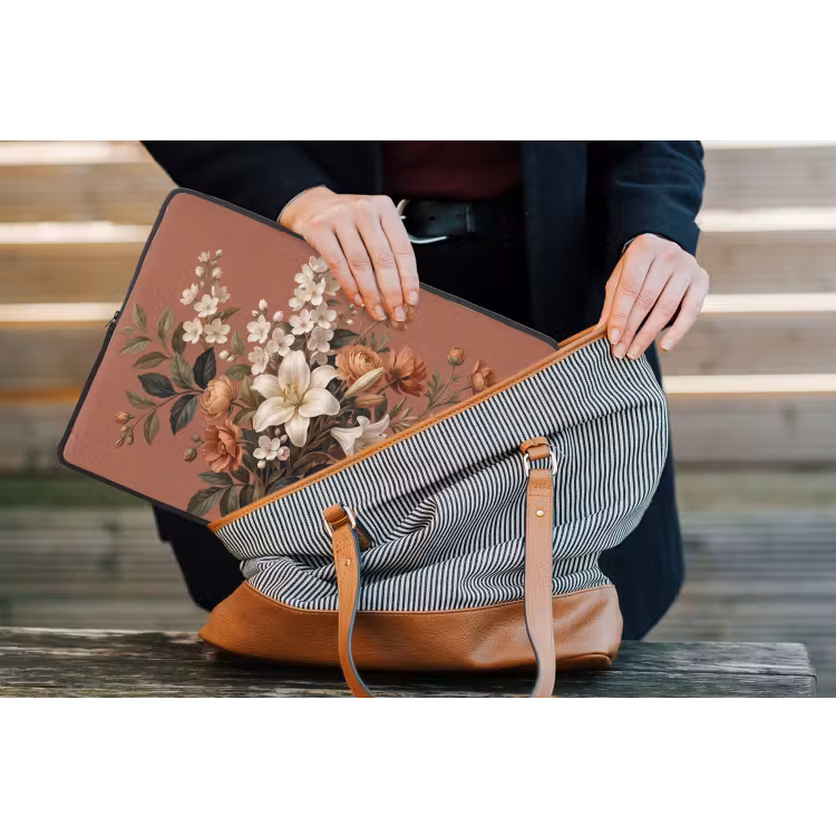 Boeket - Retro - Kleurrijk laptophoes neopreen klein -tas