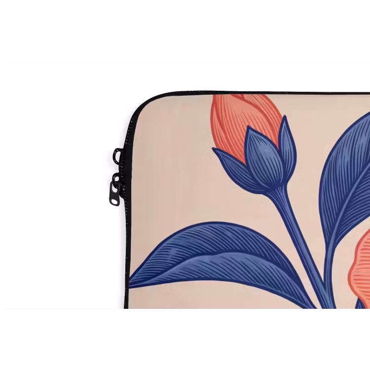 Laptop hülle - Blüten – Blätter – Botanik - Bloemen - Bladeren - Botanisch laptophoes neopreen klein