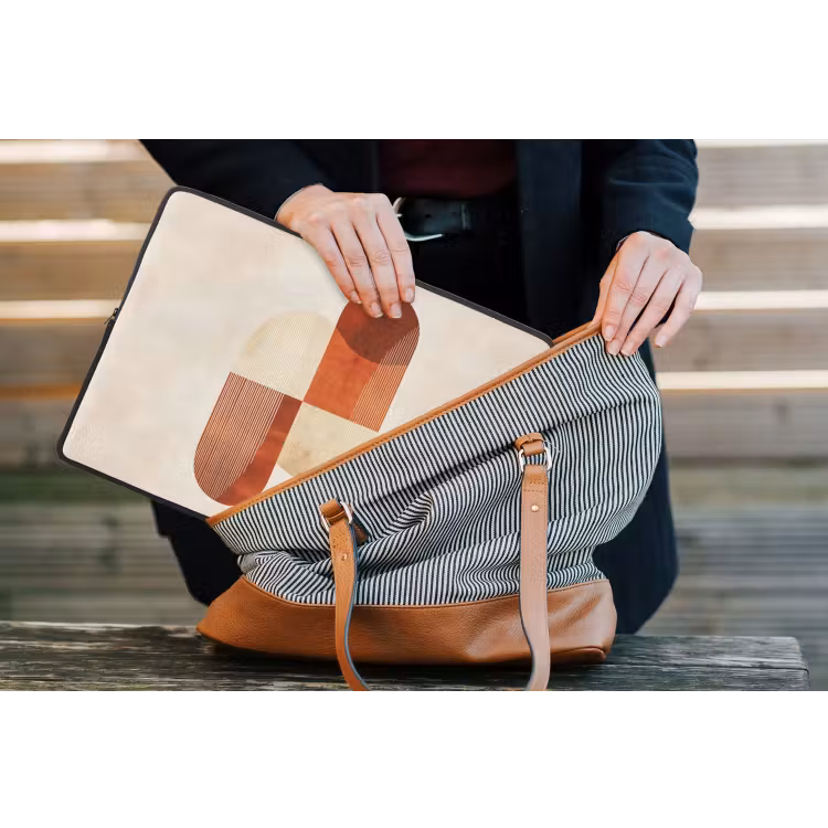 Bogen - Beige - Vormen laptophoes neopreen klein -tas