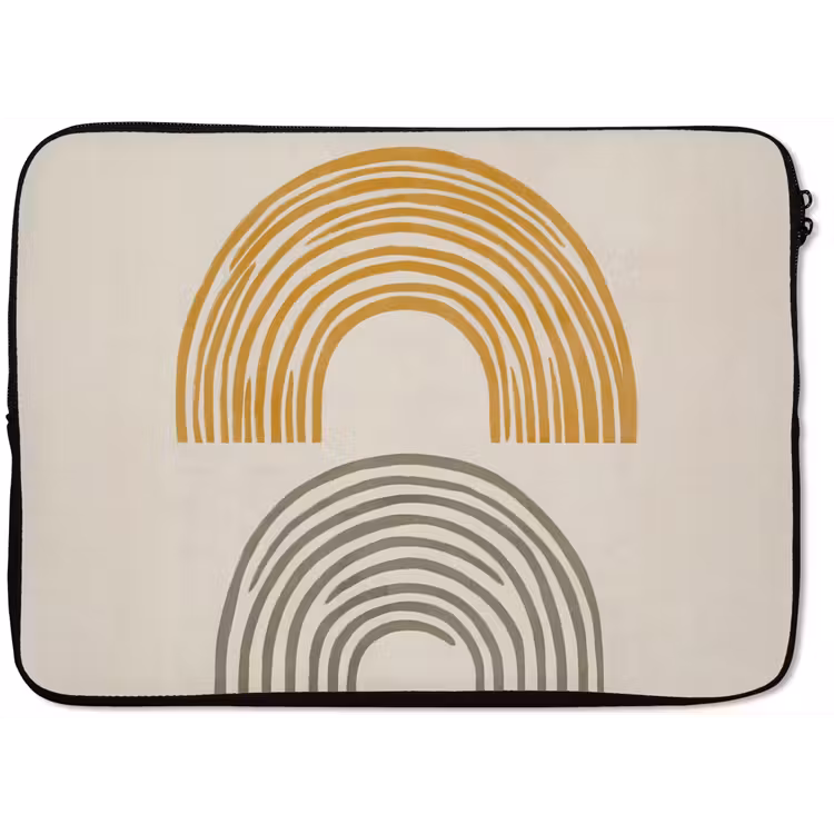 Bogen - Lijnen - Oranje - Minimalistisch laptophoes neopreen klein -zkaufland3dotto
