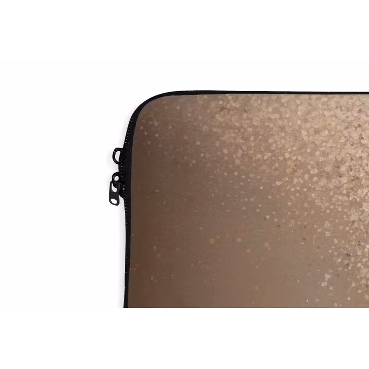 Bootje - Blaadjes - Goud - Water laptophoes neopreen klein -detail