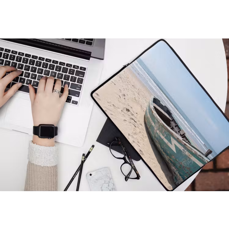 Boot - Zandstrand - Zee laptophoes neopreen klein -bureau