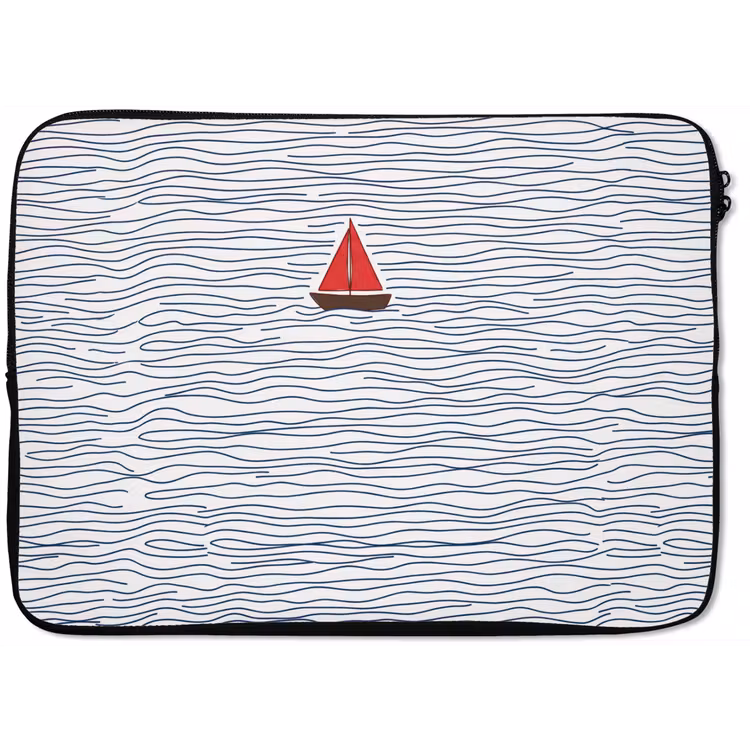 Boot - Water - Rood - Illustratie - Minimalistisch laptophoes neopreen klein -zkaufland3dotto