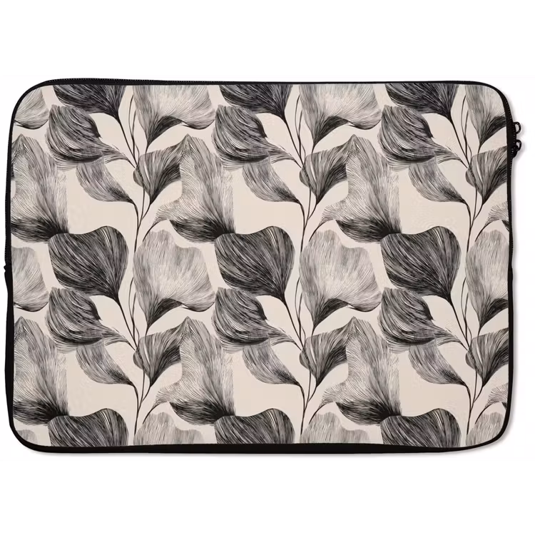 Botanisch - Bladeren - Zwart laptophoes neopreen klein 279 -zkaufland3dotto