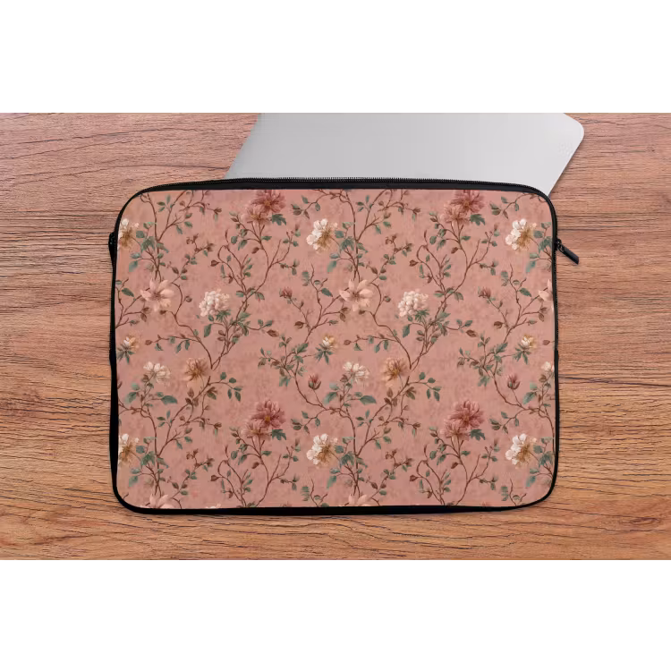 Botanisch - Bloemen - Roze laptophoes neopreen klein 279 -tafel