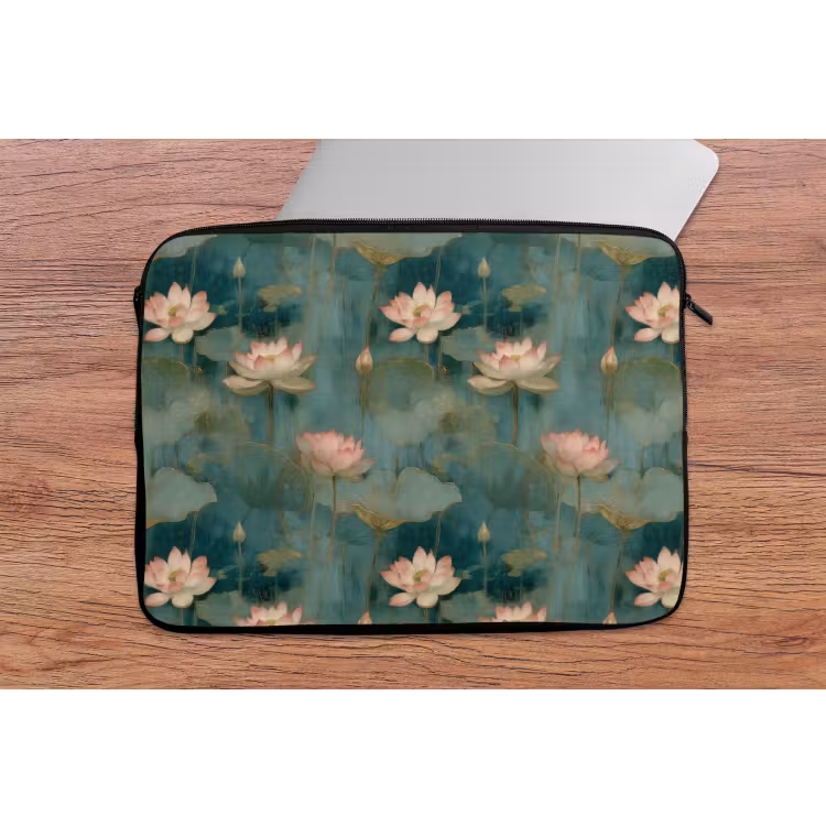 Botanisch - Bloemen - Roze laptophoes neopreen klein 279 -tafel