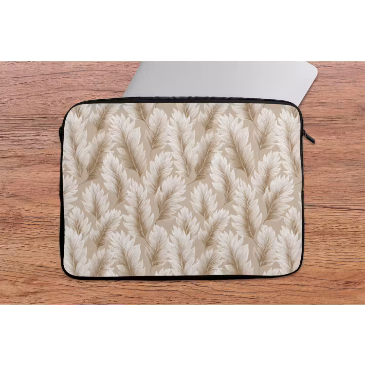 Botanisch - Patroon - Beige laptophoes neopreen klein 279 -tafel