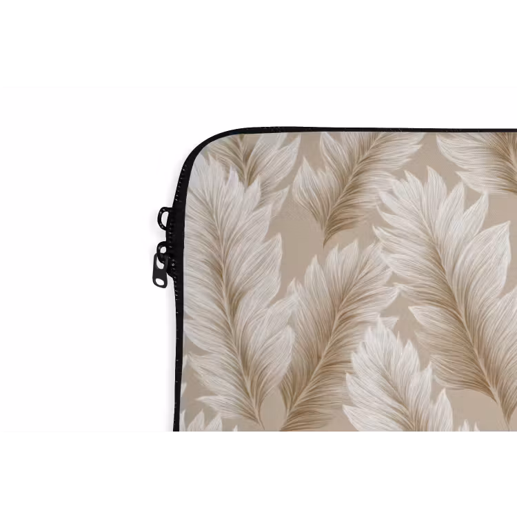 Botanisch - Patroon - Beige laptophoes neopreen klein 279 -detail