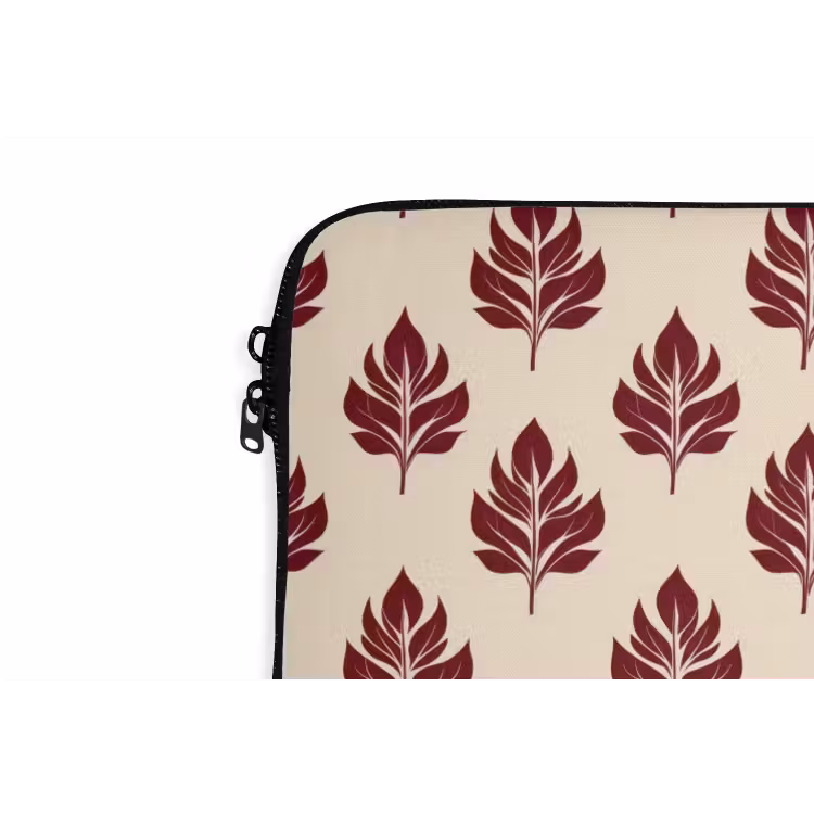 Botanisch - Patroon - Bordeaux laptophoes neopreen klein 279 -detail