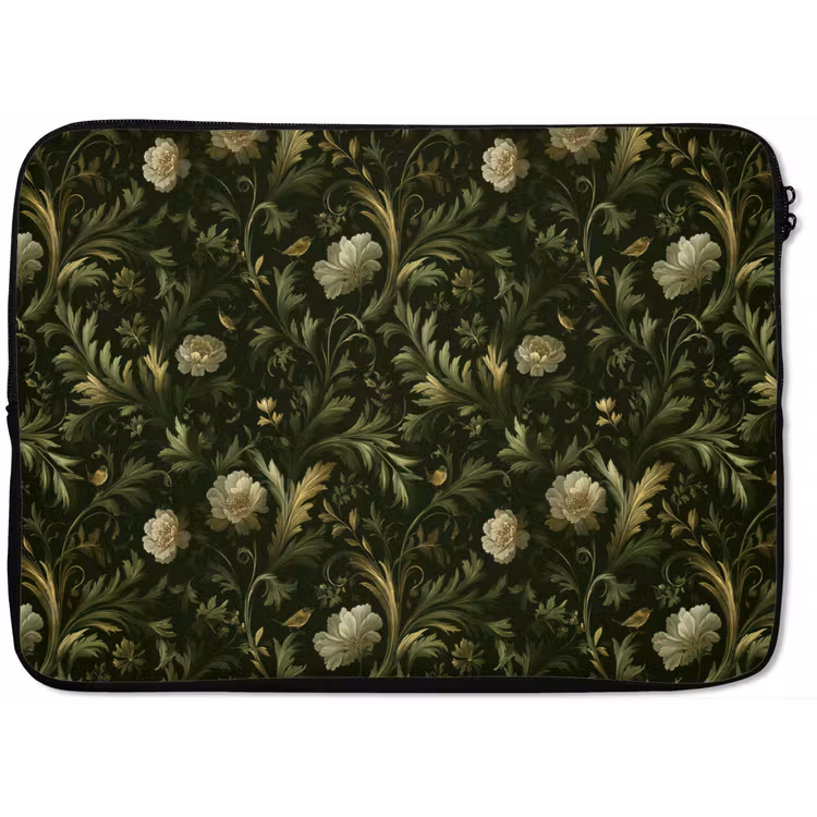 Botanisch - Naadloos - Bloemen laptophoes neopreen klein 279 -zkaufland3dotto