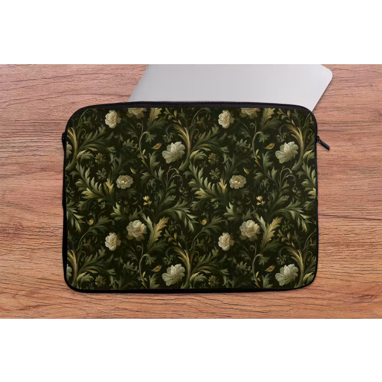 Botanisch - Naadloos - Bloemen laptophoes neopreen klein 279 -tafel