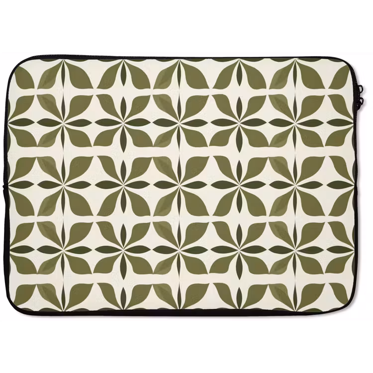 Botanisch - Retro - Groen laptophoes neopreen klein 279 -zkaufland3dotto