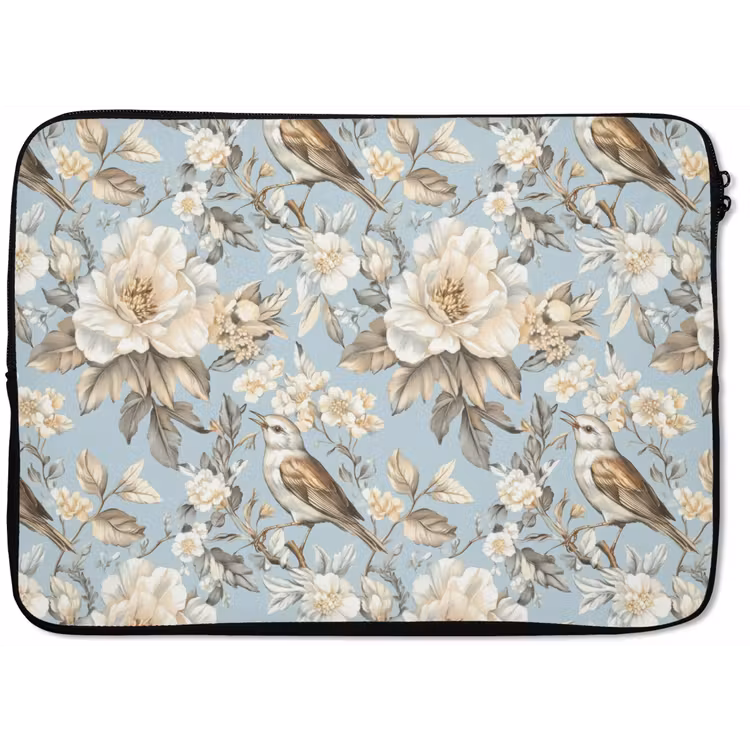 Botanisch - Zangvogel - Blauw laptophoes neopreen klein 279 -zkaufland3dotto