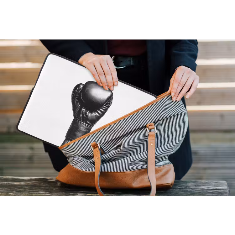 Bokshandschoen - Zwart - Hand laptophoes neopreen klein -tas