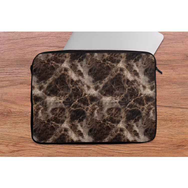 Bruin - Goud - Marmer laptophoes neopreen klein 279 -tafel