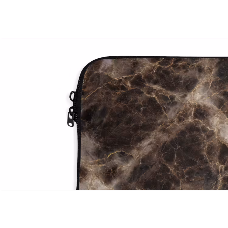 Bruin - Goud - Marmer laptophoes neopreen klein 279 -detail