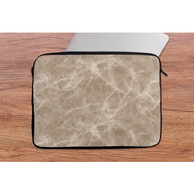 Bruin - Kristaladers - Marmer laptophoes neopreen klein 279 -tafel
