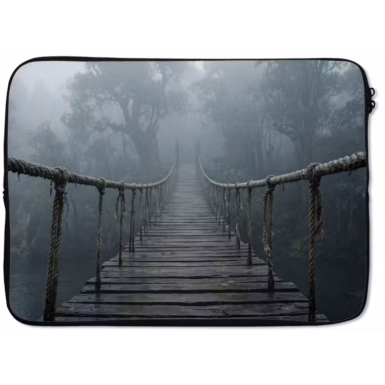 Brug - Jungle - Mist - Natuur laptophoes neopreen klein -zkaufland3dotto