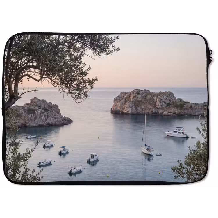 Laptop hülle - Bucht – Boote – Sonnenuntergang — 1