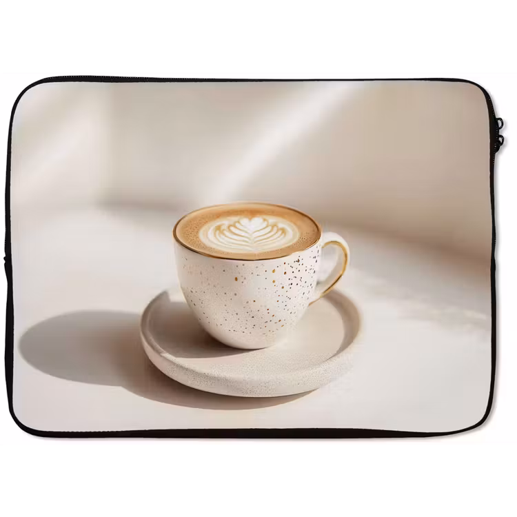 Cappuccino - Schuim - Schotel - Beige laptophoes neopreen klein -zkaufland3dotto