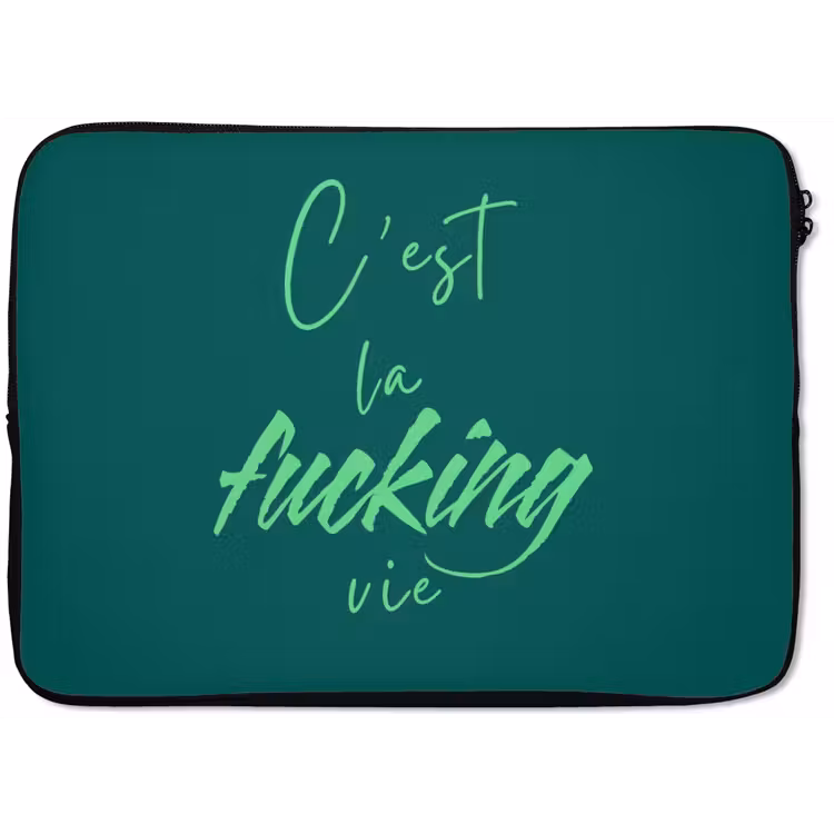 c'est la fucking vie - Groen - Handgeschreven laptophoes neopreen klein -zkaufland3dotto